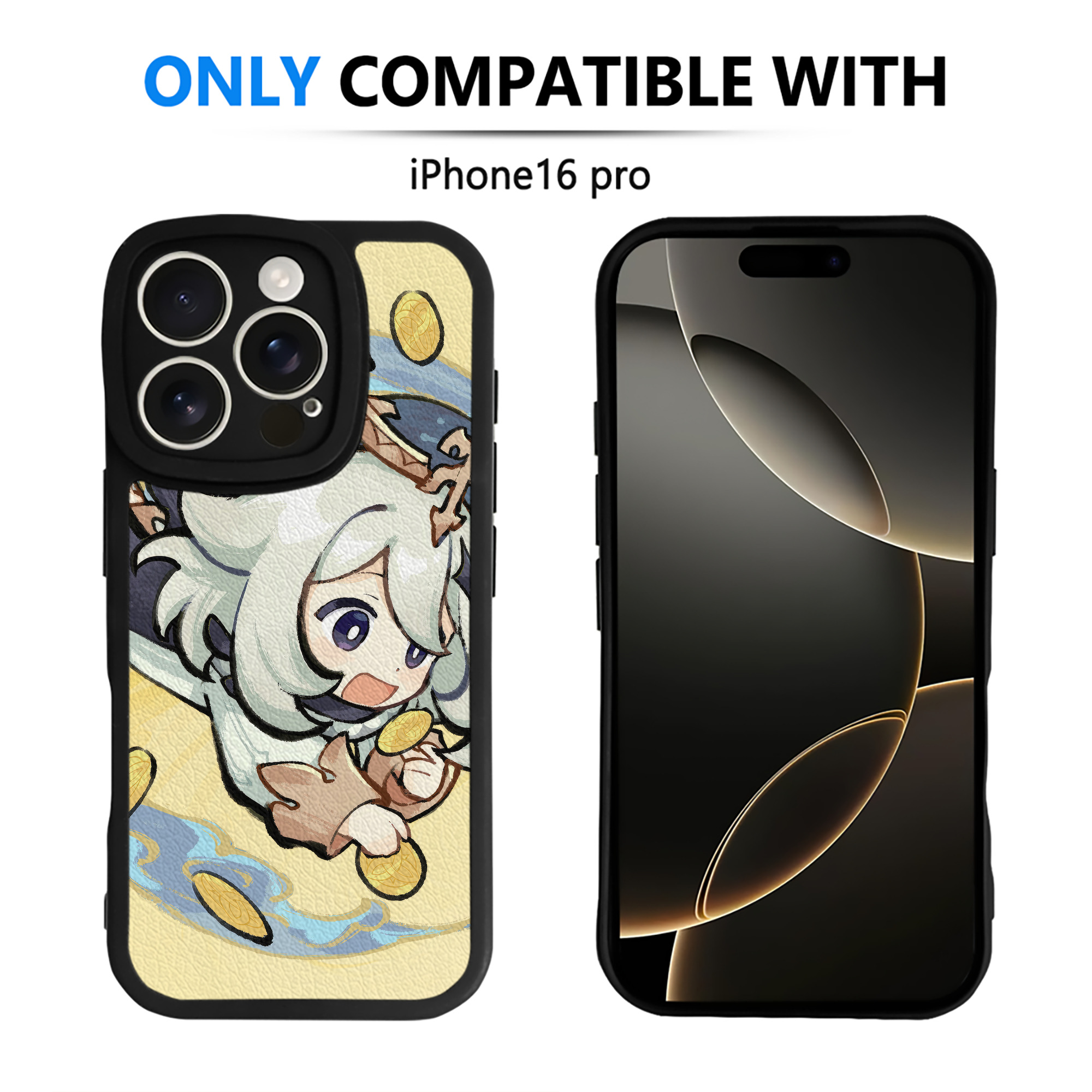 げんし神 genshin 【iPhone 16シリーズ対応】シリコンスマホケース（レザー調） 材質：シリコン